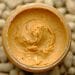 Peanut butter in a container viewed from above