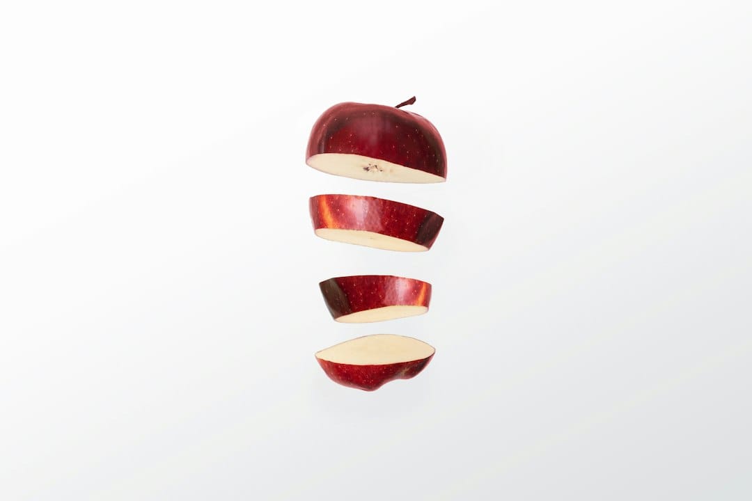 Sliced red apple for apple cinnamon French toast casserole
