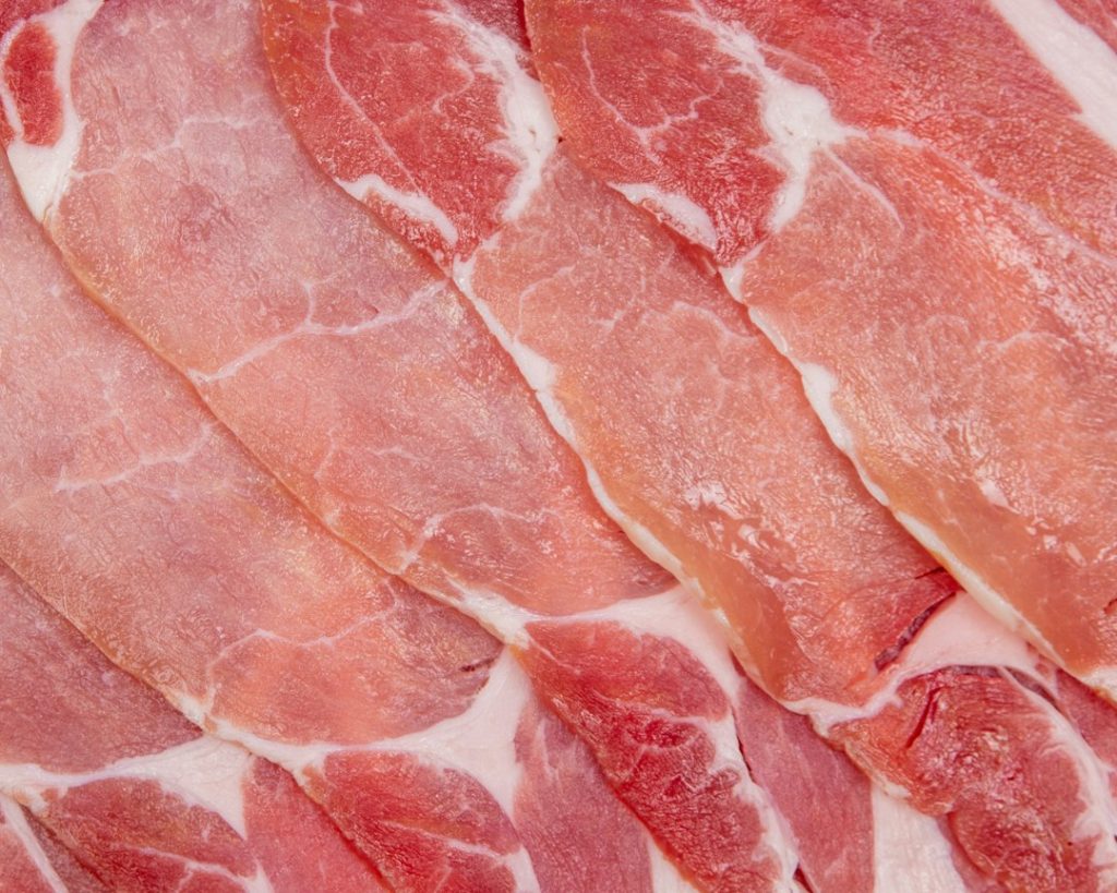 Thin slices of cured ham