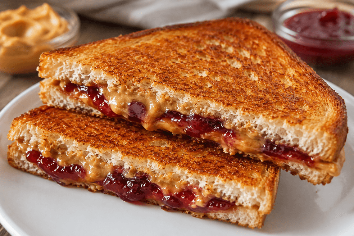 Toasted Peanut Butter and Jelly Sandwich
