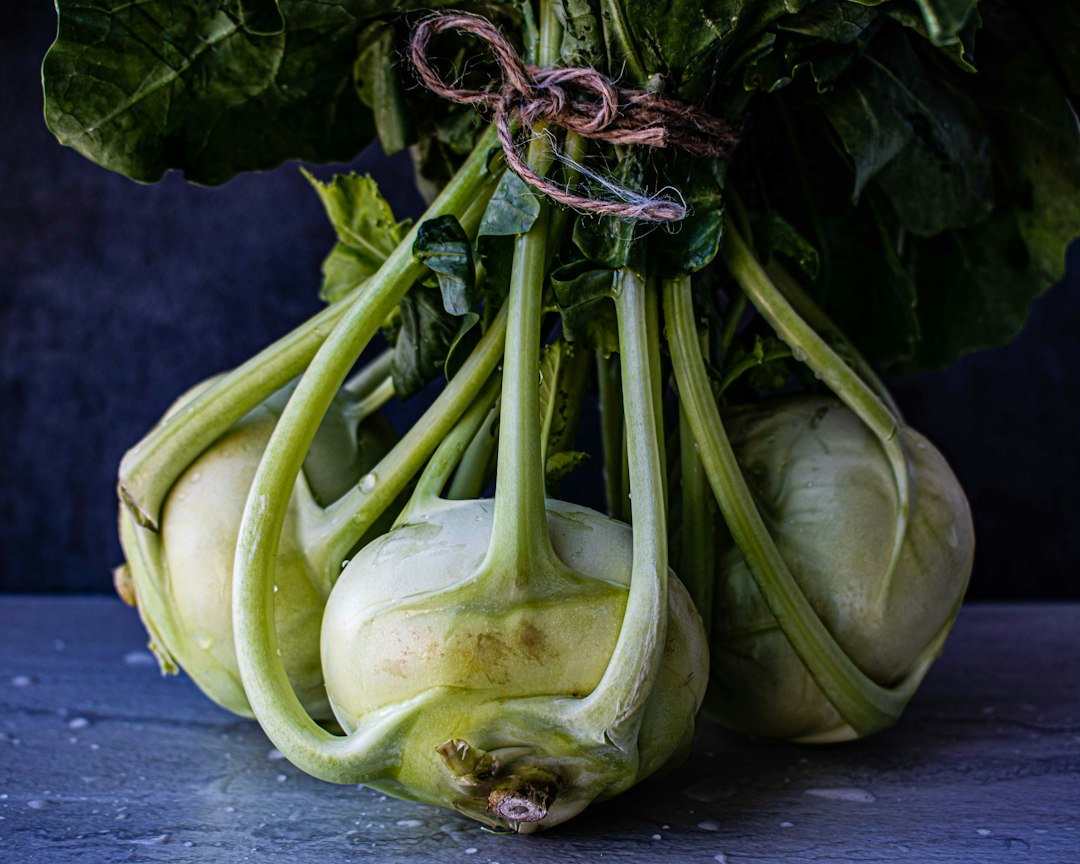 Kohlrabi with leaves — ingredient illustration for air fryer kohlrabi fries without cornstarch