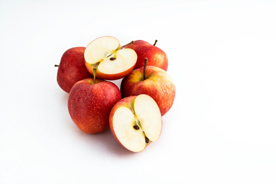 Fresh apples as an ingredient illustration for eggless applesauce muffins without yogurt